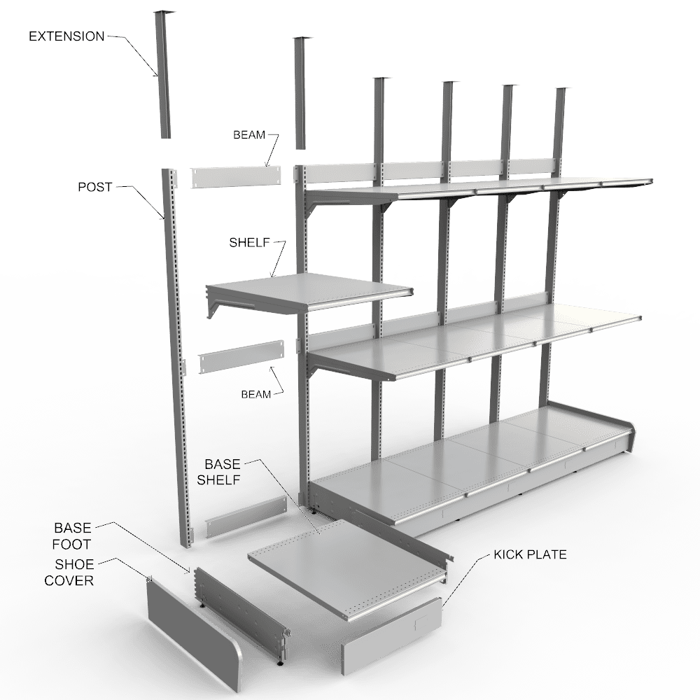 Backless wallcomponents