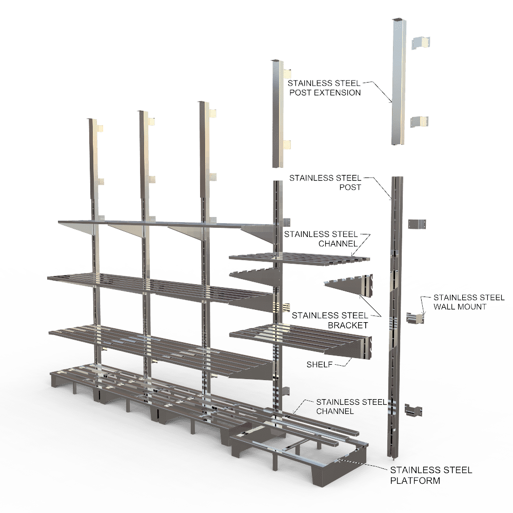 Stainless steel wallcomponents